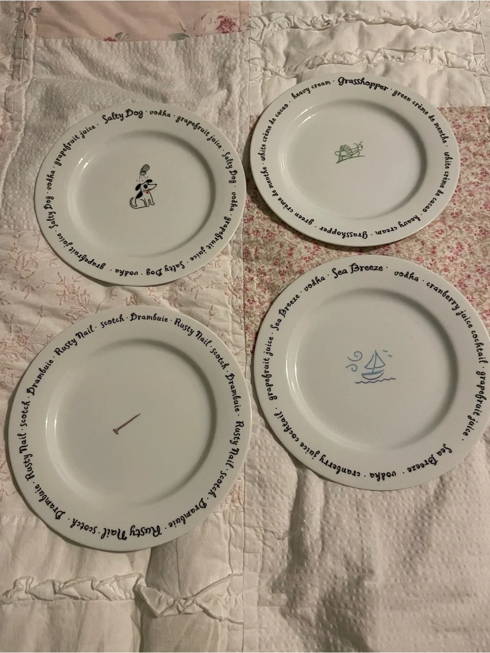 Pottery Barn “Bar Lingo”. 8” plates